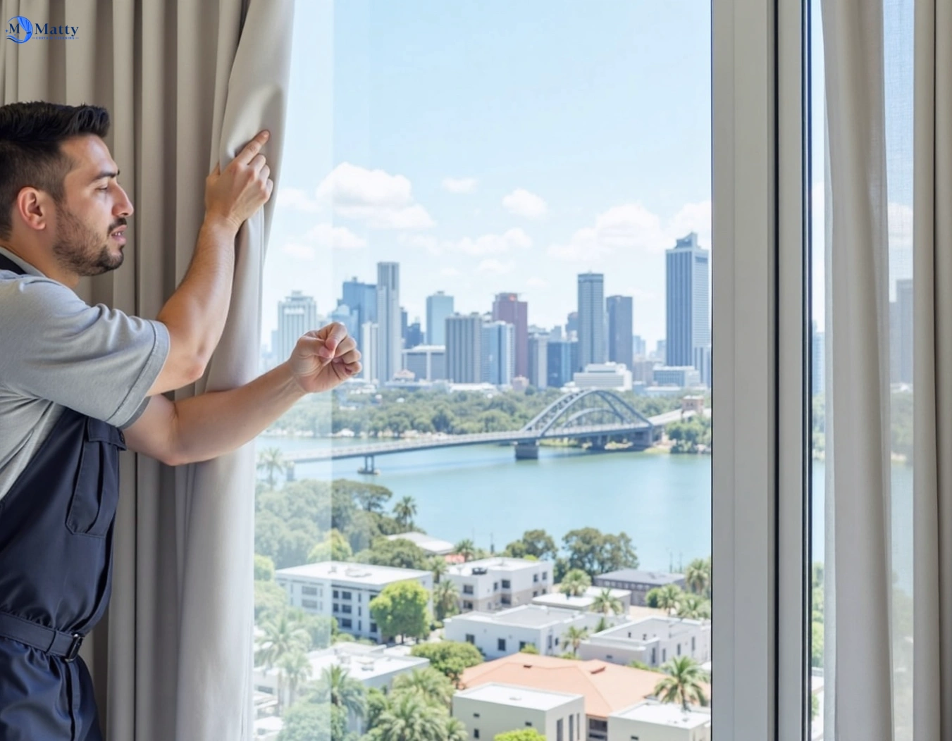 Professional curtain steam cleaning service coochin QLD by Matty Curtain Cleaning
